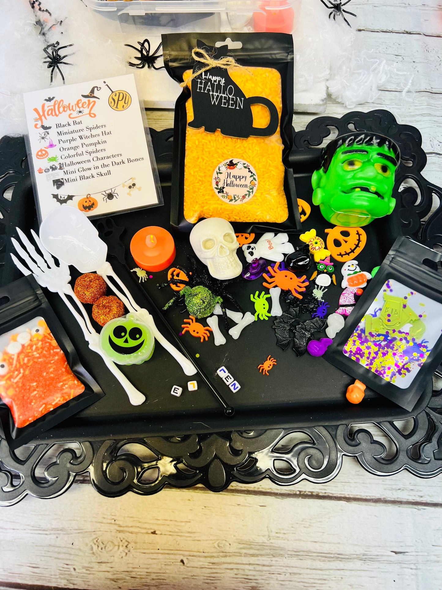 Personalized Halloween Busy Bin Sensory Bin For Kids Halloween Activity I Spy Seek and Find Kids Halloween Trick or Treat Kids Gift boo bag