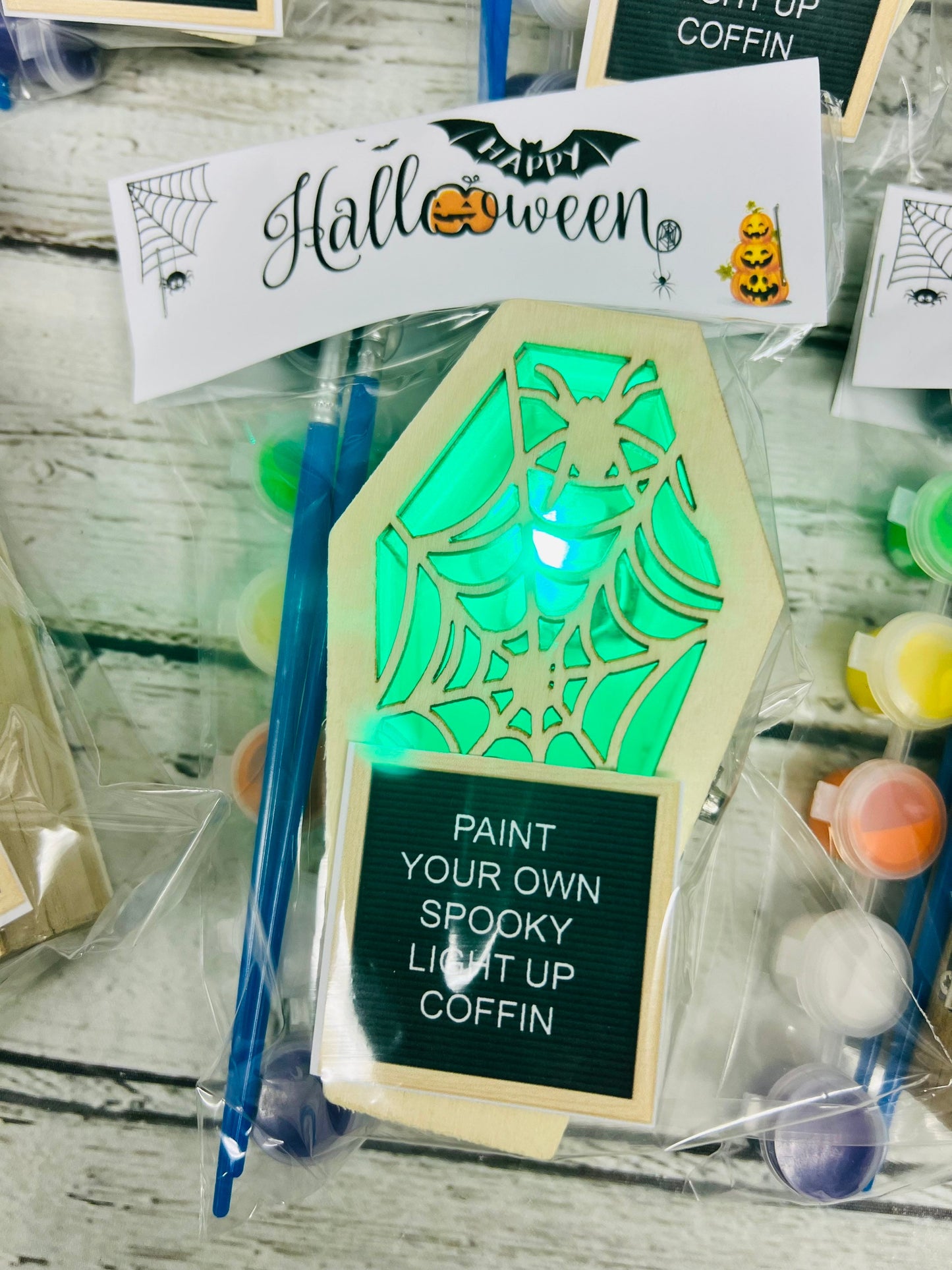 Halloween Paint your own light up coffin Kids activity Halloween craft Trick or Treat Halloween Halloween handout boo bag filler