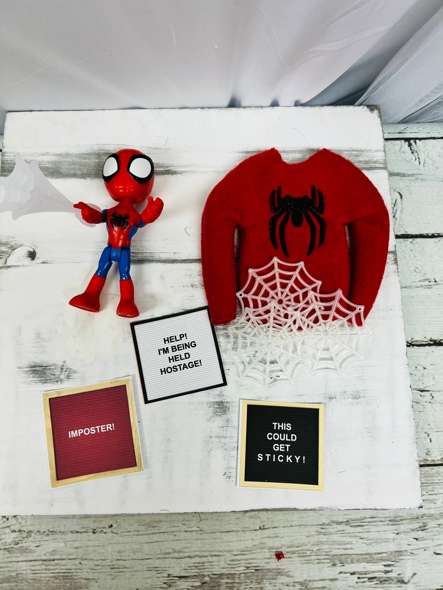 Elf Doll Christmas Elf Daily Mischievous Elf Kit - Imposter Spiderman Elf clothes elf props elf spiderman elf accessory nightly elf kit