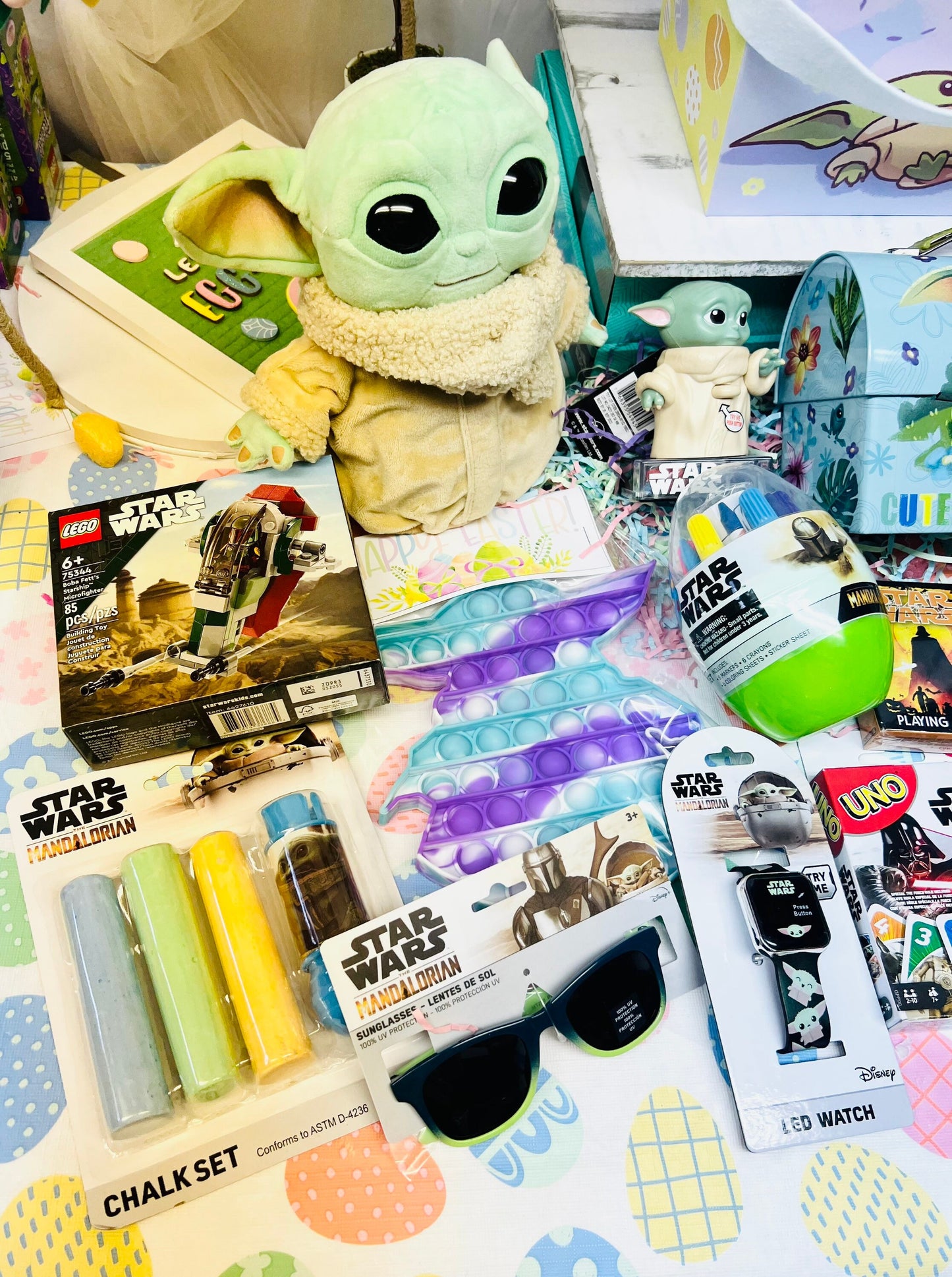 15 piece Star Wars Mandalorian Guru prefilled kids gift basket birthday basket christmas basket Easter basket kids gift basket baby yoda