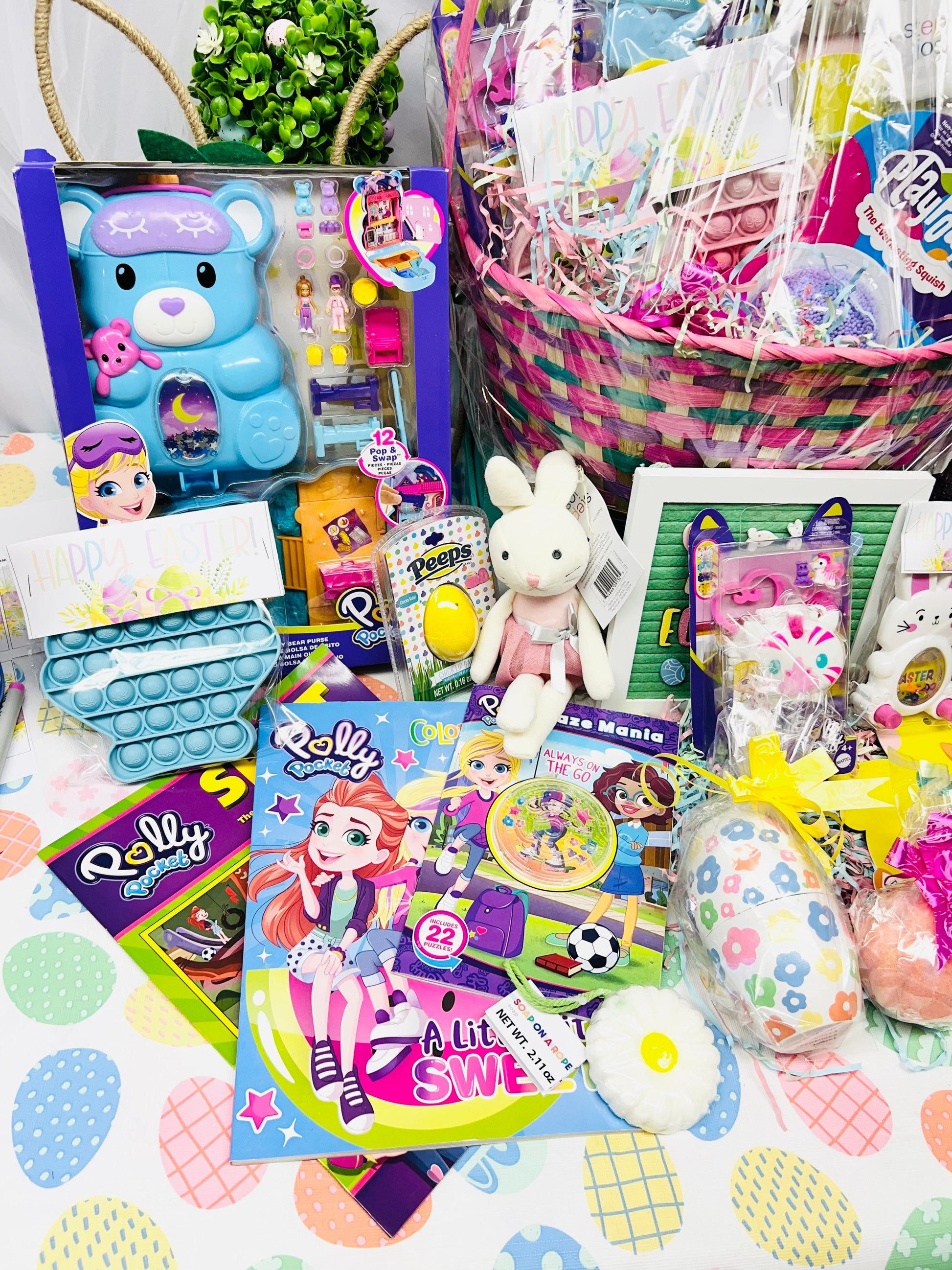 20 Piece Polly Pocket prefilled kids gift basket birthday gift christmas gift Easter basket DELUXE EASTER basket prefilled gift basket