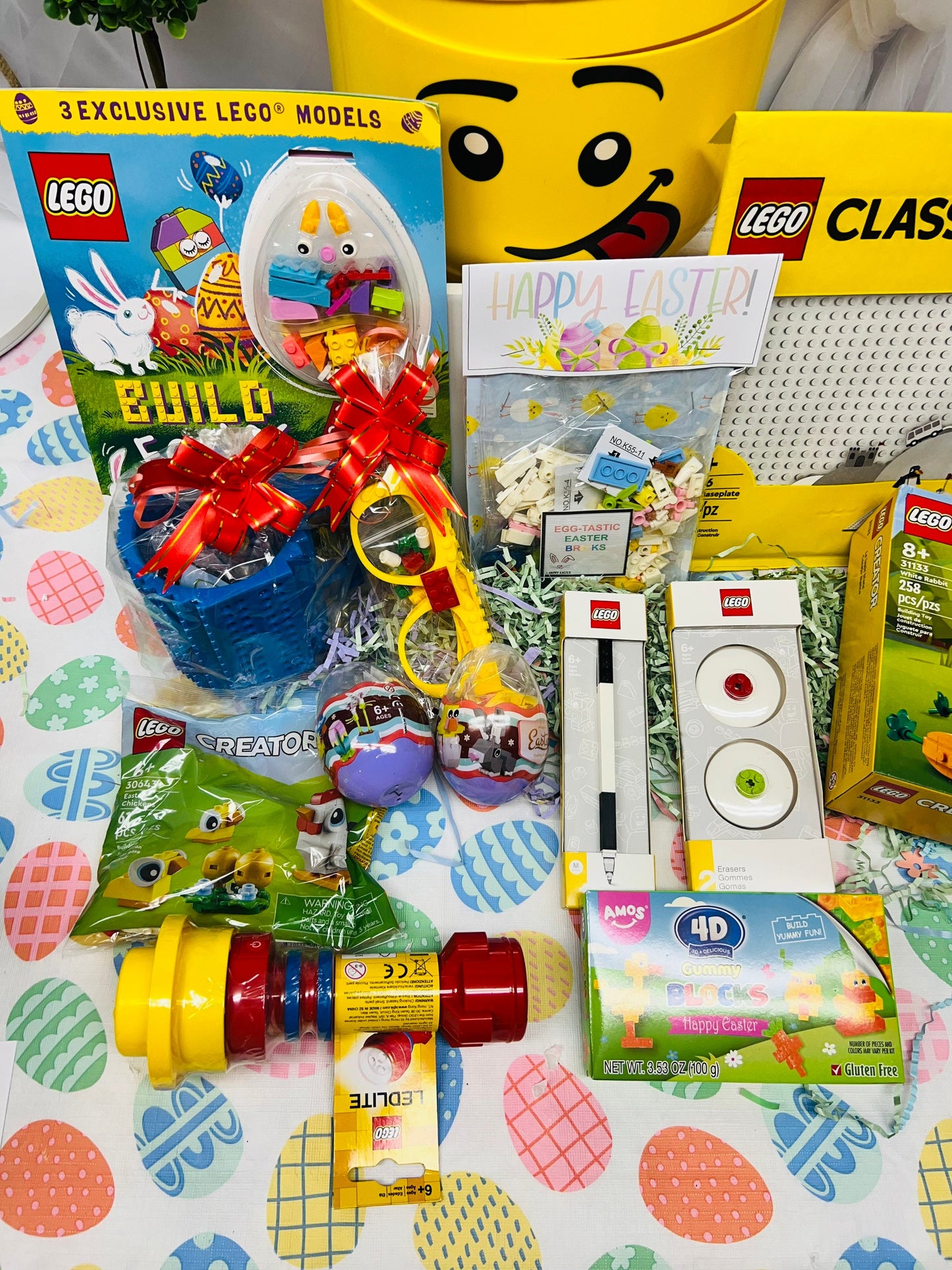 14 piece prefilled LEGO gift basket birthday gift christmas gift kids lego gift gift basket kids Easter basket building bricks lego bricks