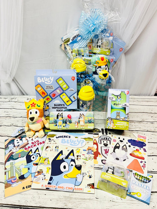 11 piece Bluey Dog gift basket for kids Easter basket birthday gift Christmas gift for kids Bluey bingo