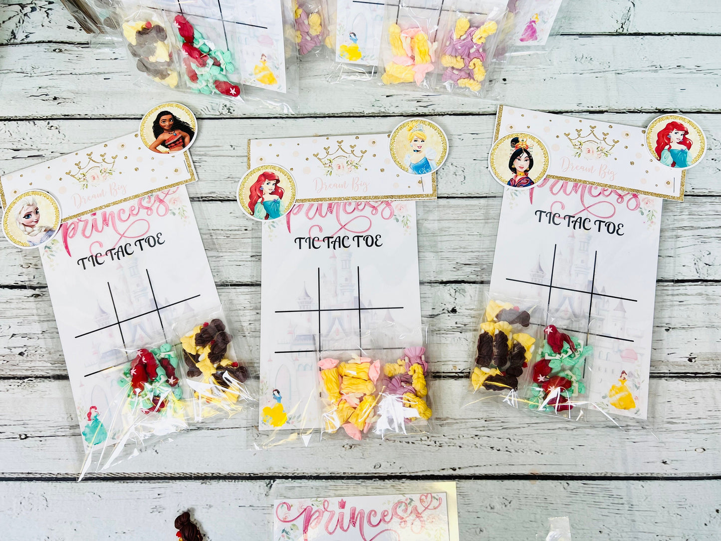 Princess girls TIC TAC TOE party favors girls party handouts princess party favor birthday party favor princess party activity