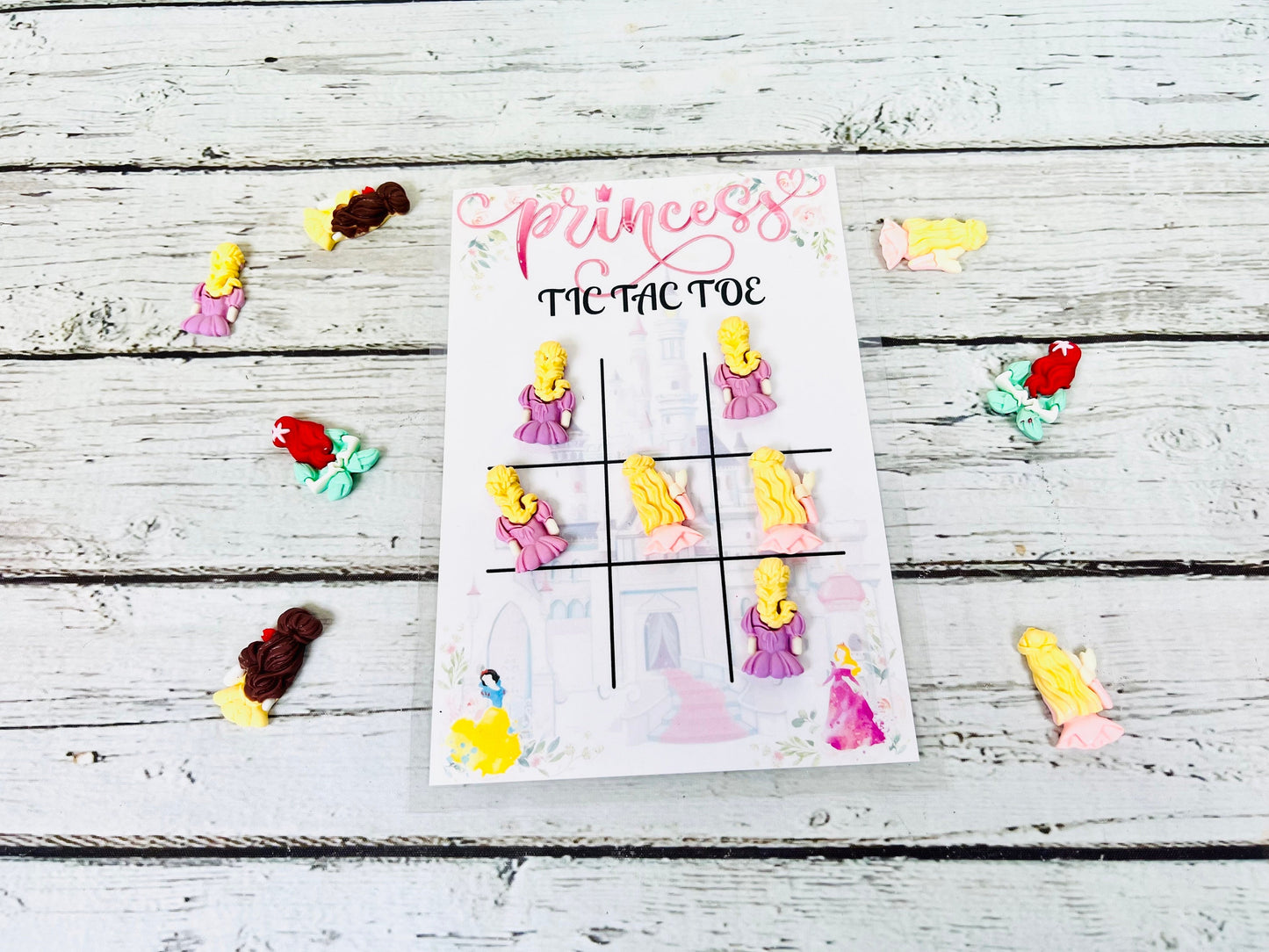 Princess girls TIC TAC TOE party favors girls party handouts princess party favor birthday party favor princess party activity