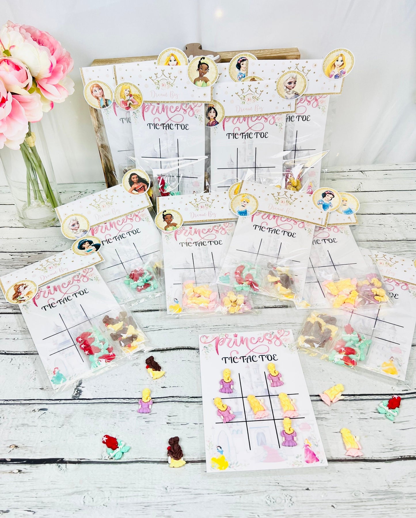 Princess girls TIC TAC TOE party favors girls party handouts princess party favor birthday party favor princess party activity