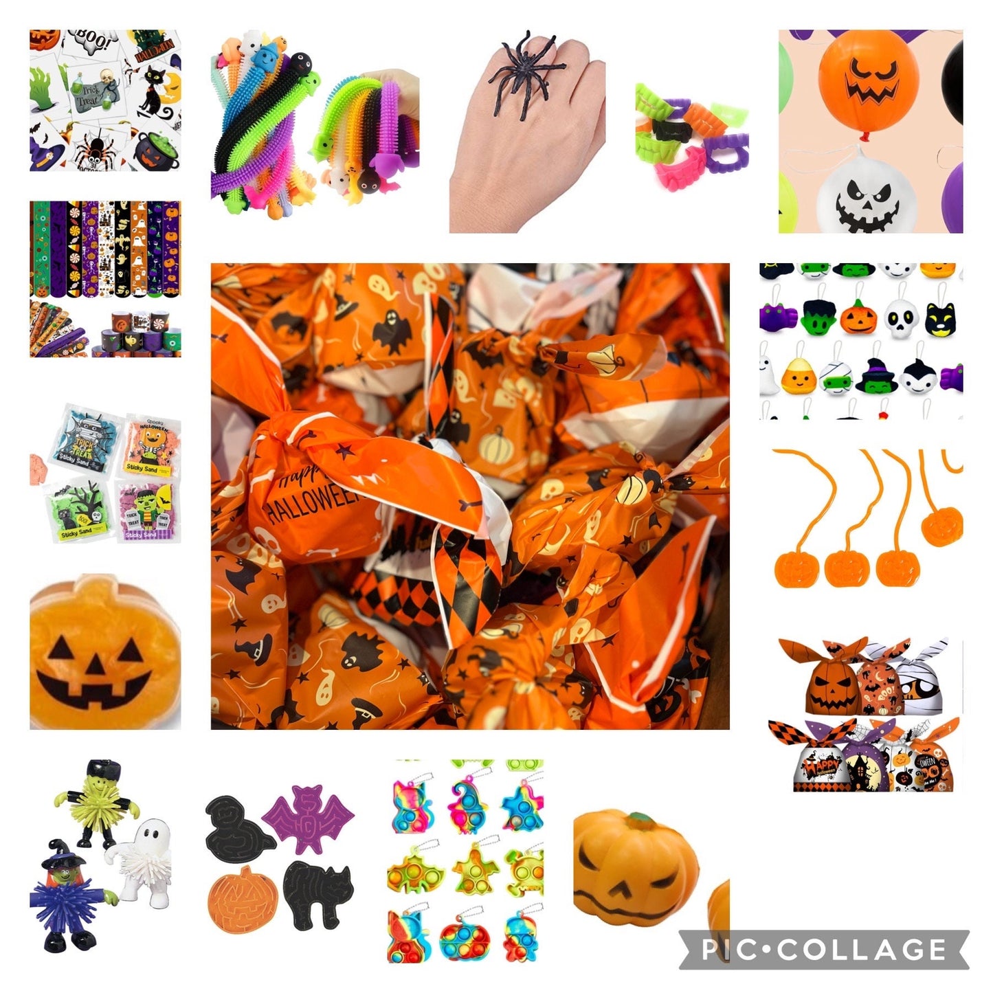 Ready to ship*halloween Handouts prefilled bags- grab bag items- trick or treat- halloween surprise- halloween non candy handout- boo bag