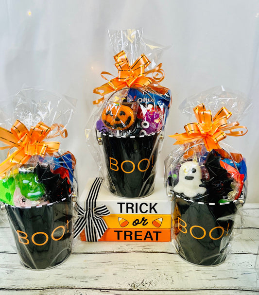 Kids prefilled 4.25" Halloween bucket trick or treat kids Halloween toys Halloween treats Halloween handout boo bag Halloween Party Favor