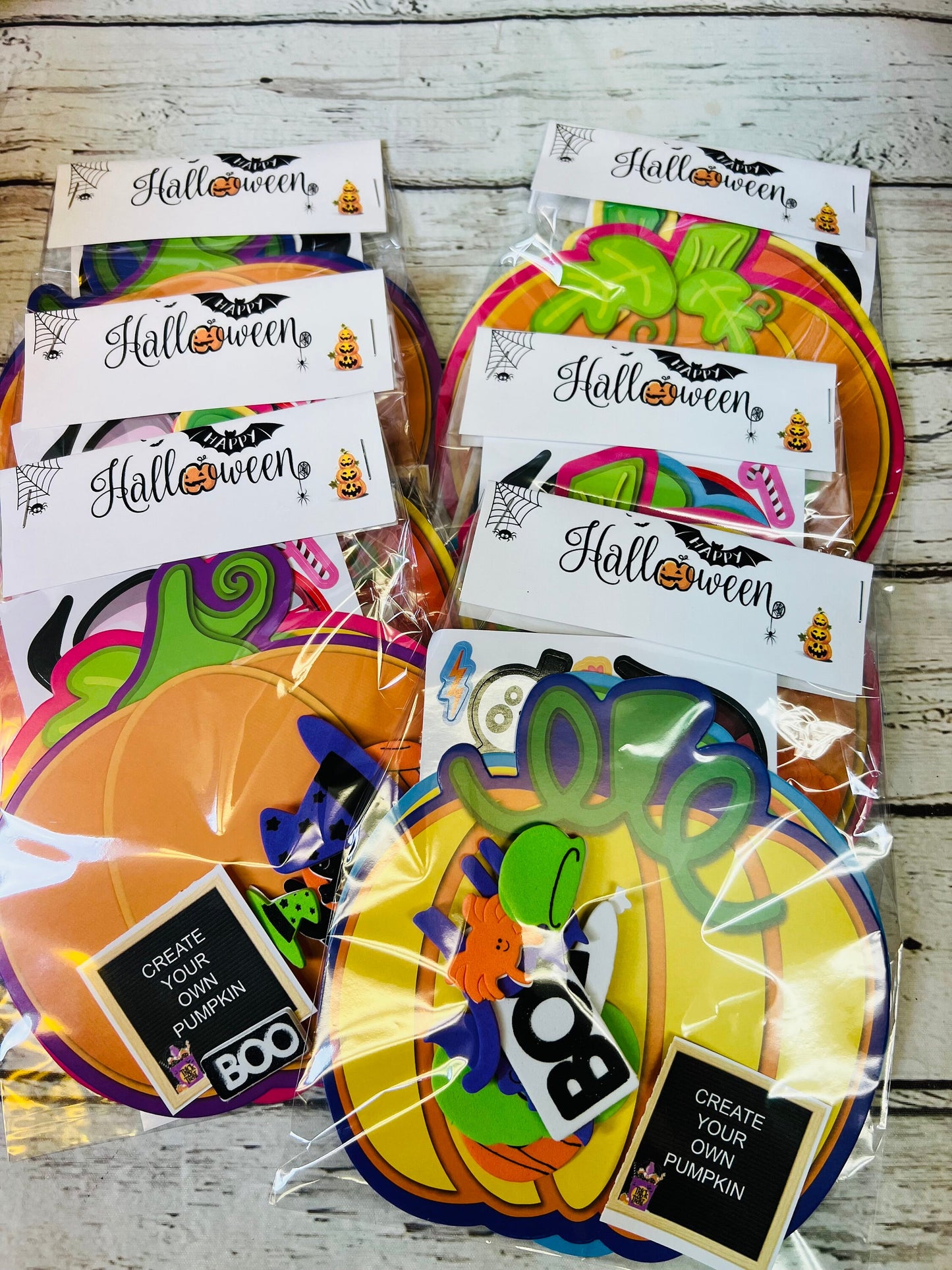 Ready to ship*Create your own pumpkin Halloween sticker activity kids Halloween handout trick or treat boo bag filler Classroom Halloween