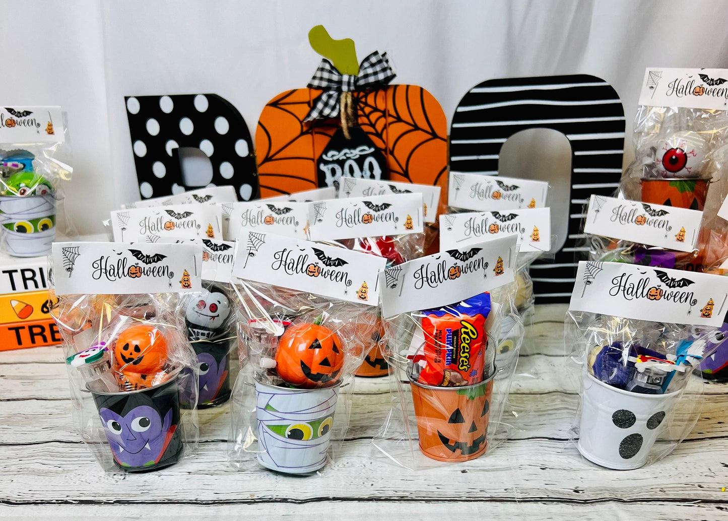 Halloween hand out trick or treat handouts kids halloween treats halloween bucket boo bag monster bucket Kids mini bucket Halloween Party