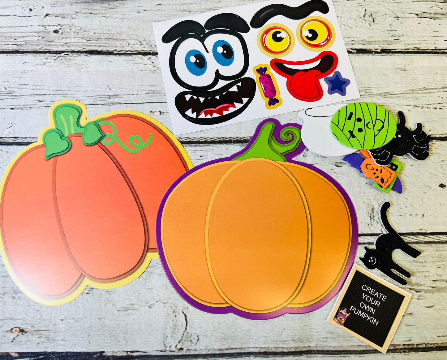 Ready to ship*Create your own pumpkin Halloween sticker activity kids Halloween handout trick or treat boo bag filler Classroom Halloween