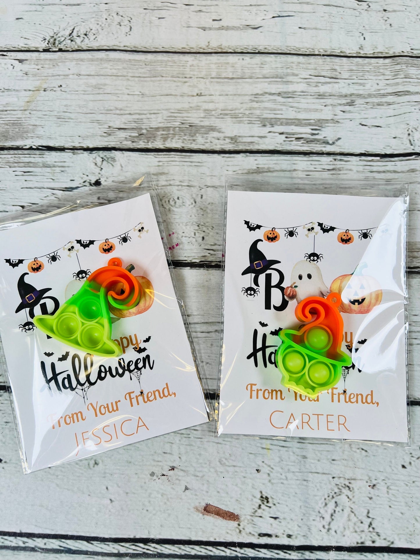 Ready to ship*Personalized Halloween Handout Trick or Treat Kids Halloween Classroom Party Favor Kids Boo Bag filler Classroom Halloween