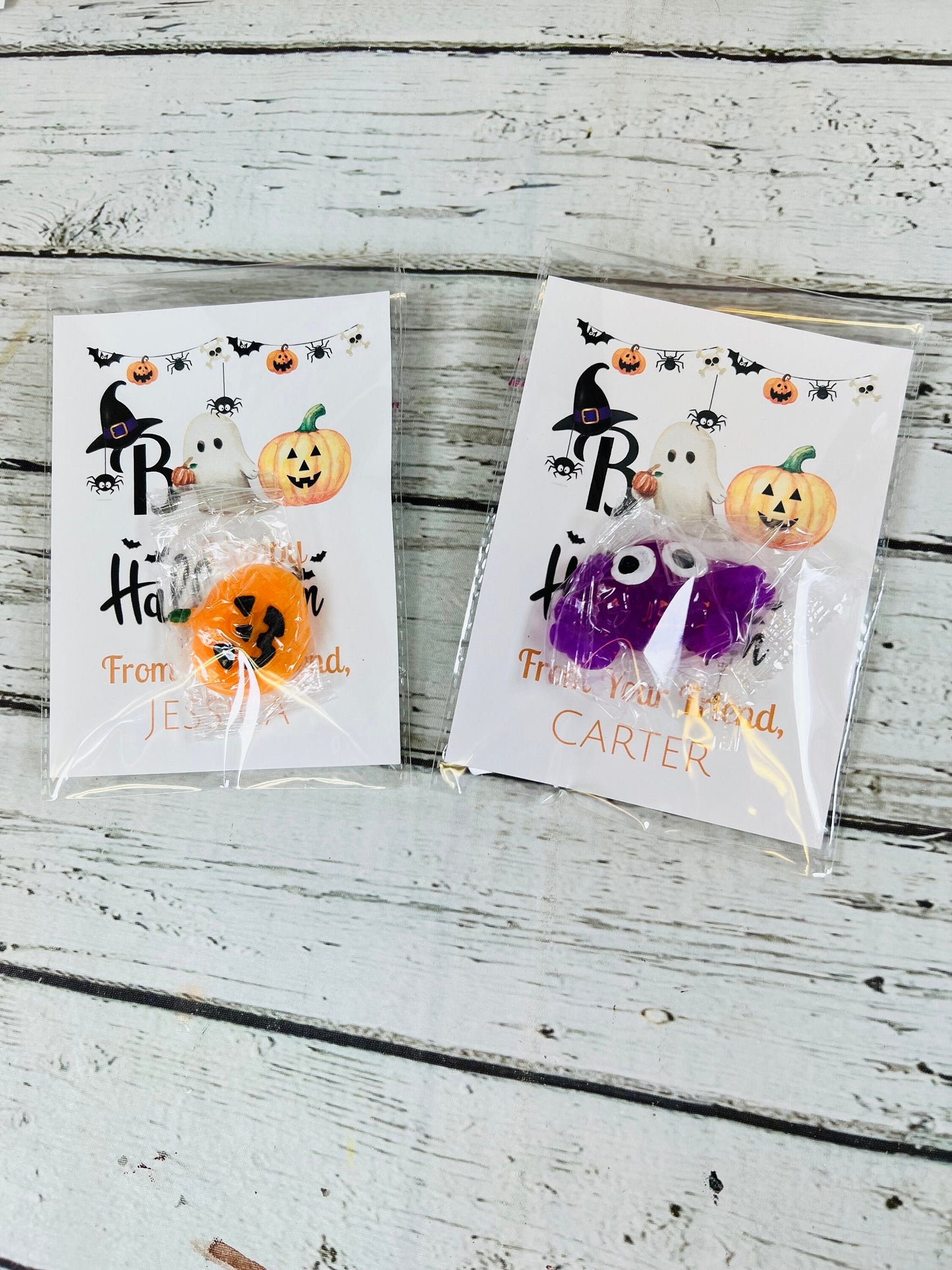 Ready to ship*Personalized Halloween Handout Trick or Treat Kids Halloween Classroom Party Favor Kids Boo Bag filler Classroom Halloween