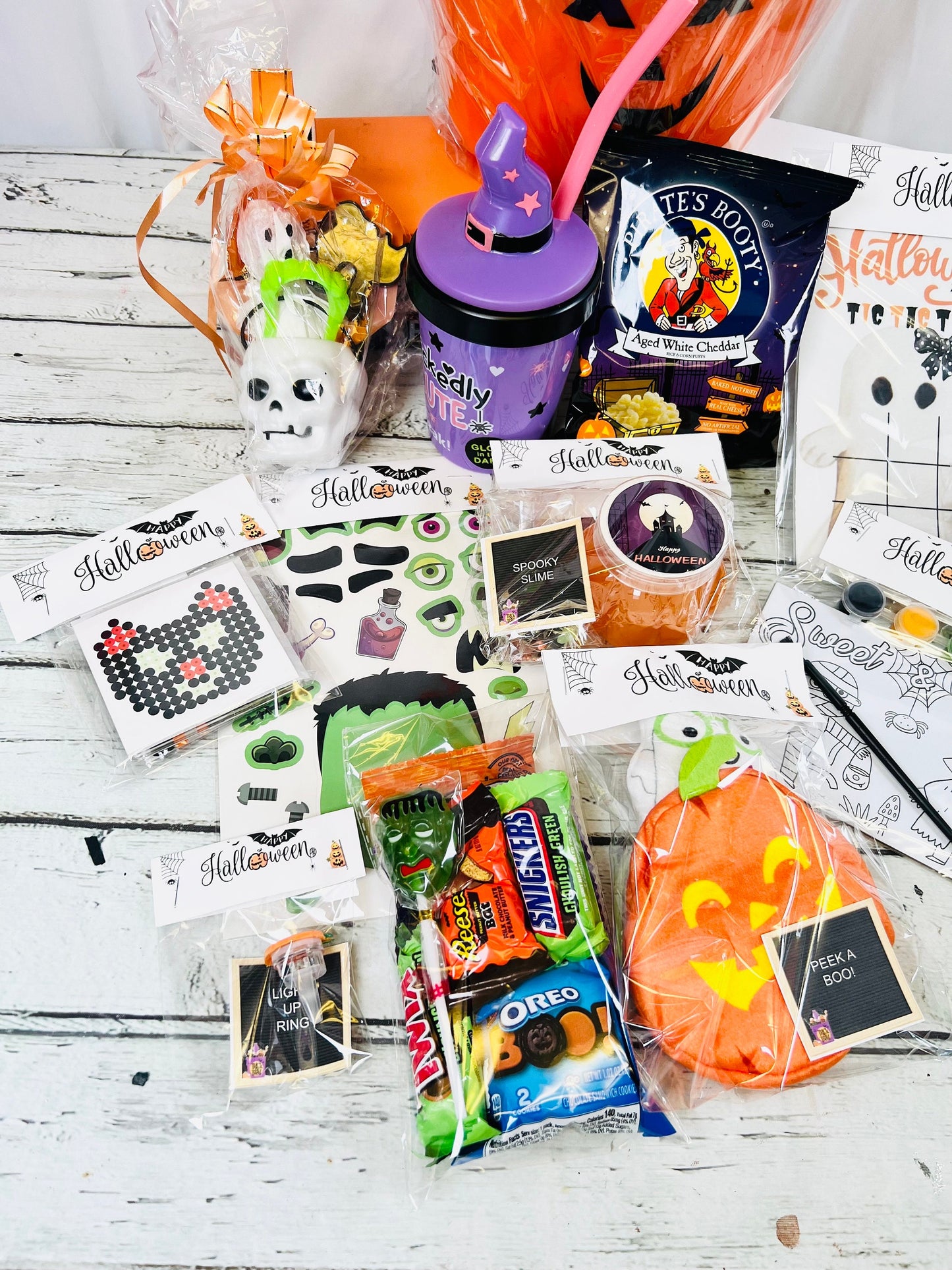 Ready to ship*Kids halloween trick or treat bucket with toys candy halloween gift basket kids craft kids halloween handout boo bag