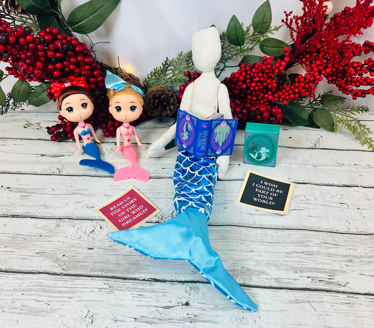 Mermaid elf Christmas elf doll elf accessory elf prop elf mermaid elf outfit