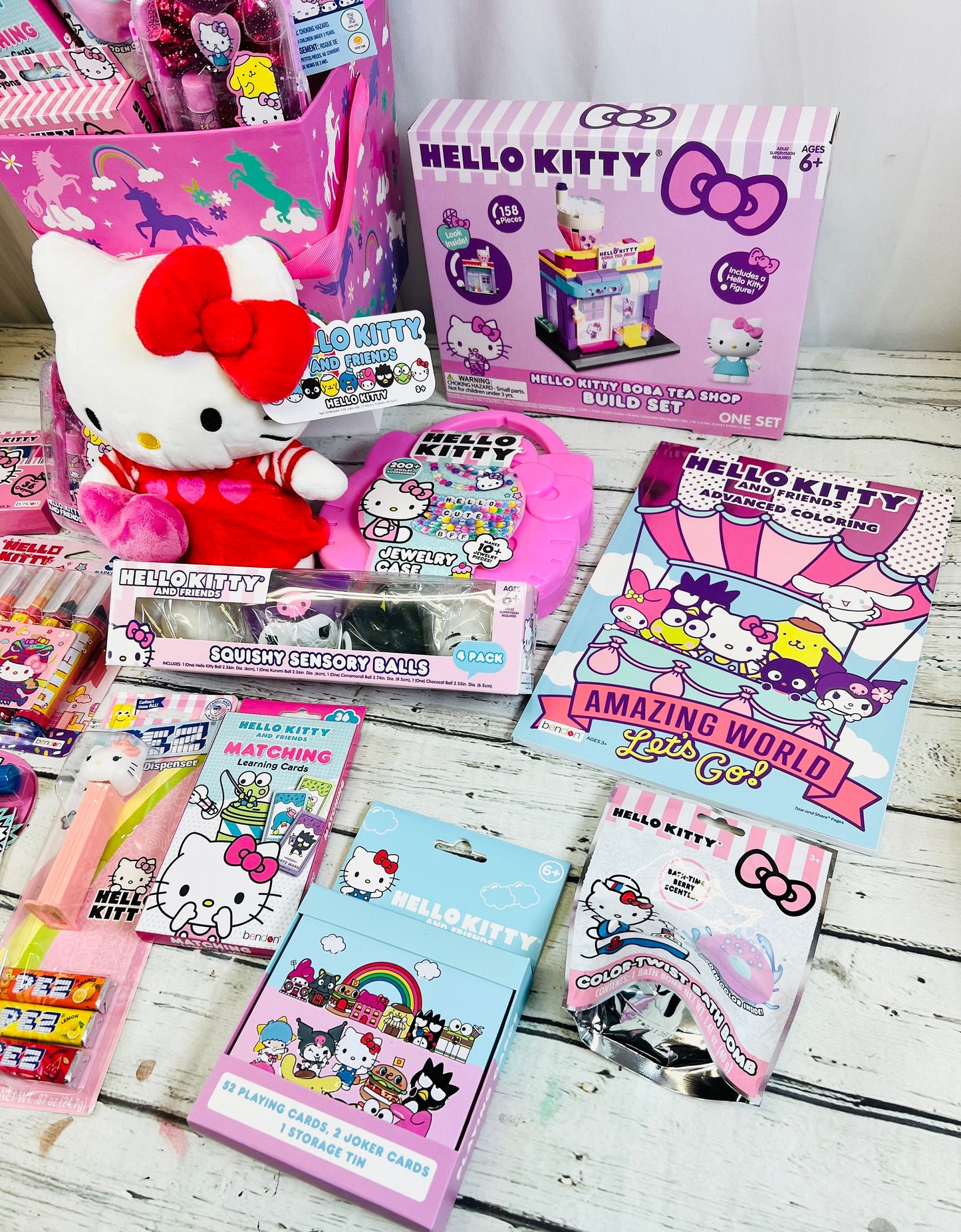 14 piece prefilled Hello Kitty themed Easter Basket girls gift basket get well gift kids gift basket