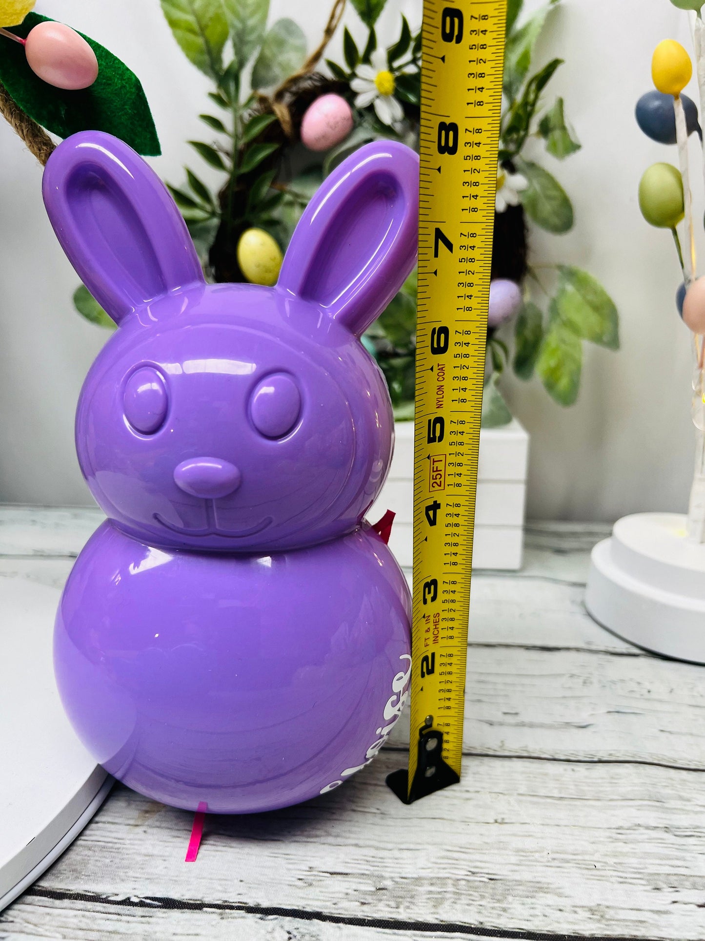 8” prefilled Easter bunny container Personalized Easter toy Easter basket filler