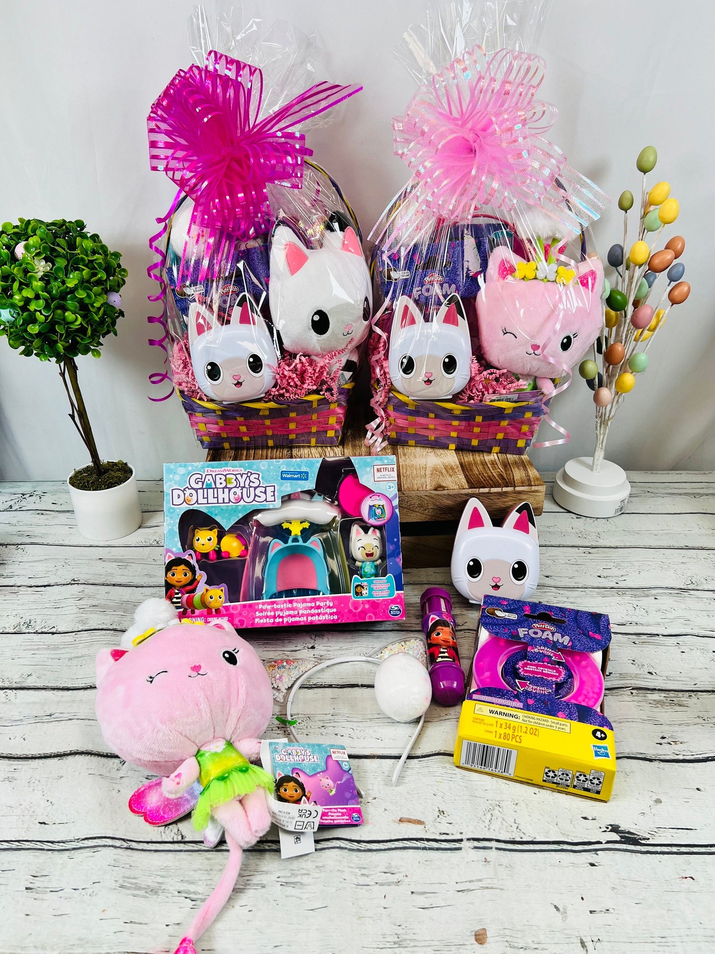 7 piece pre filled themed Easter Basket for kids | Gabby's Dollhouse themed gift basket | Easter Bunny Basket for Kids | Girls Gift Basket