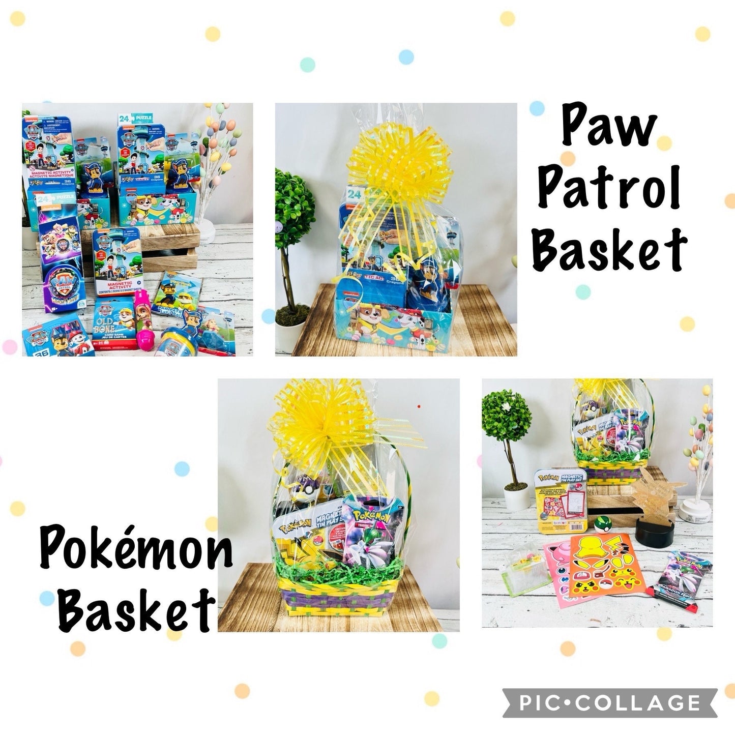 Pre filled themed Easter baskets | small gift basket | kids Easter basket | superhero | princess | blue dog | miner craft | harry | birthday