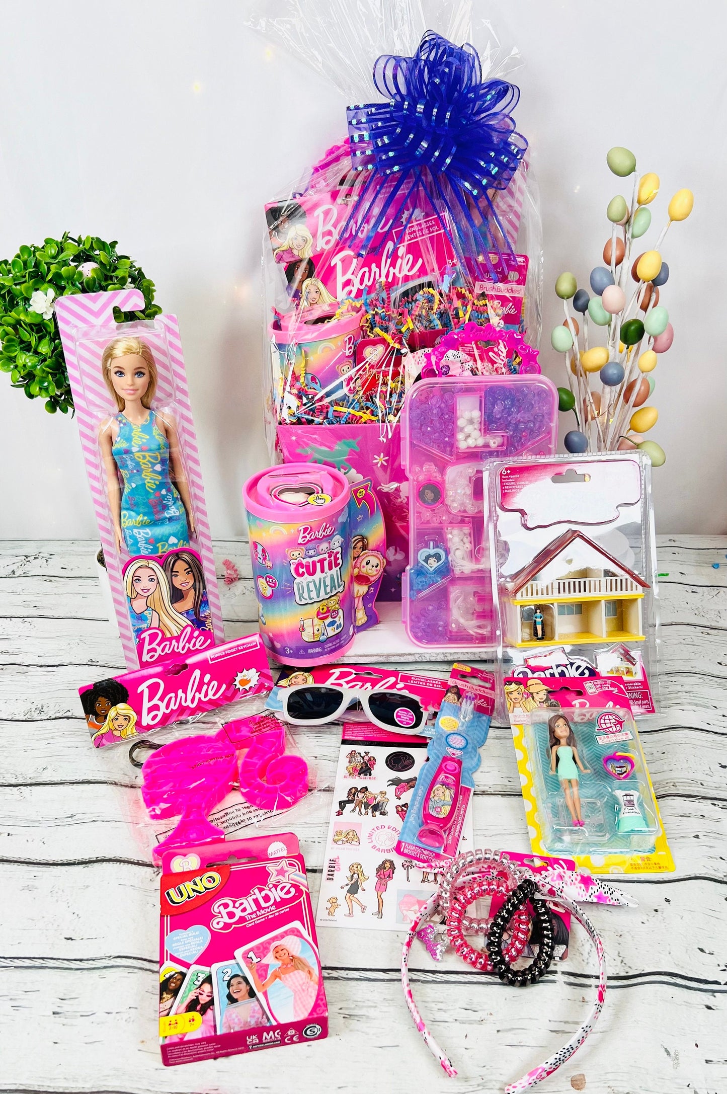 11 Piece personalized Pink Fashion Doll themed Prefilled Gift Basket girls gift basket easter basket for girls toys 12" doll accessories