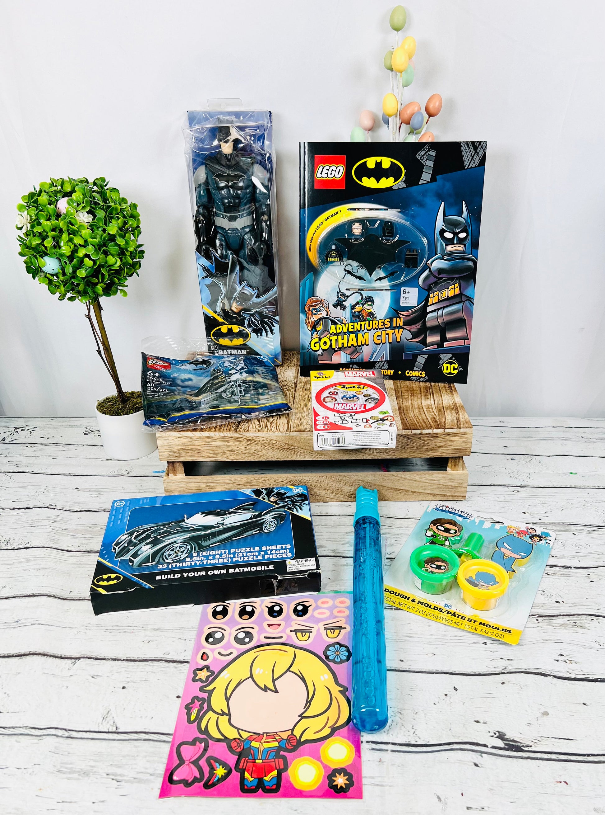 Pre filled superhero themed gift basket for kids | boys superhero Easter basket | Batman gift | spiderman gift