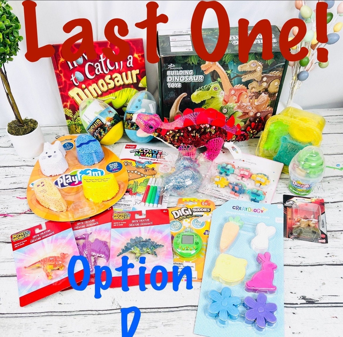 16 piece dinosaur gift basket prefilled easter basket kids easter Easter toys dinosaur