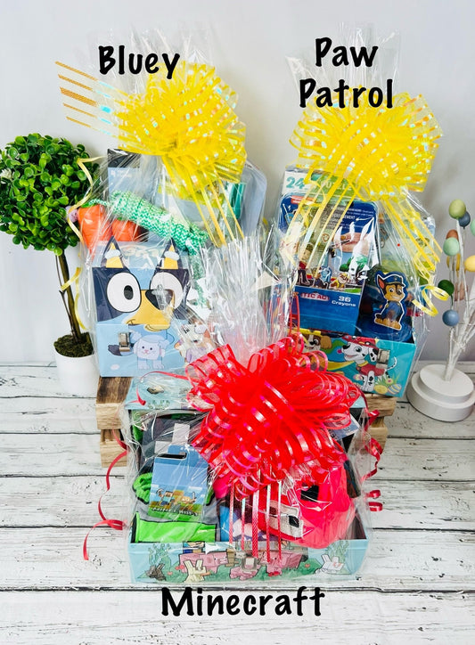 Pre filled Easter bucket | small themed gift basket | paw patrol gift basket | minecraft | Bluey kids Easter basket | small pre filled gift