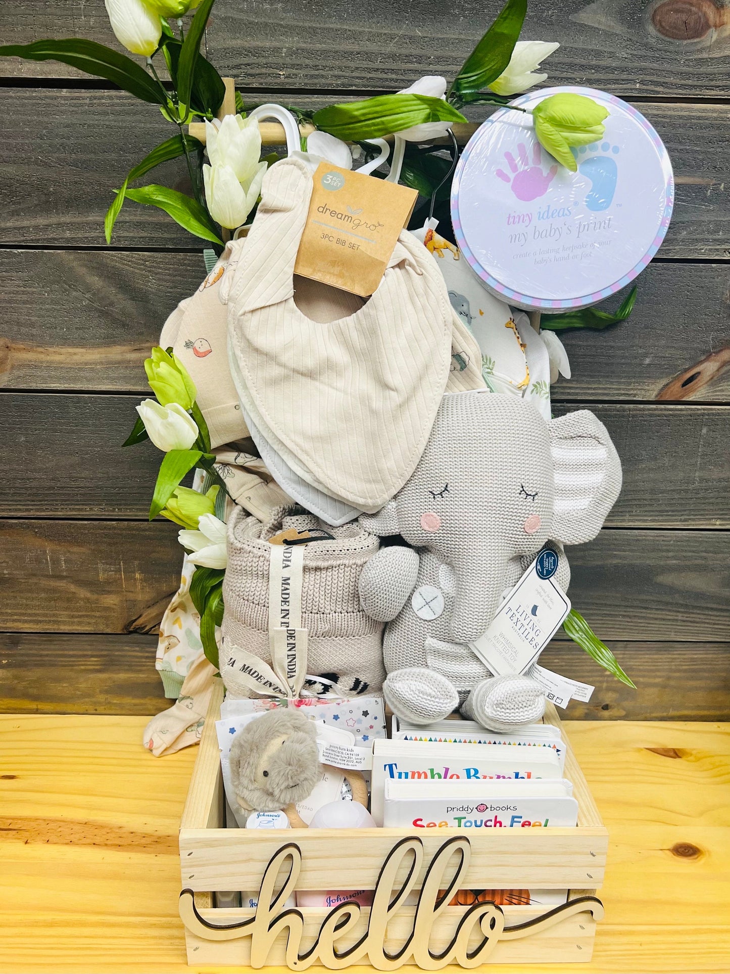 Baby Shower Gift assembled baby crate filled with baby items adorable baby shower gift girls baby shower 20+ baby shower gifts