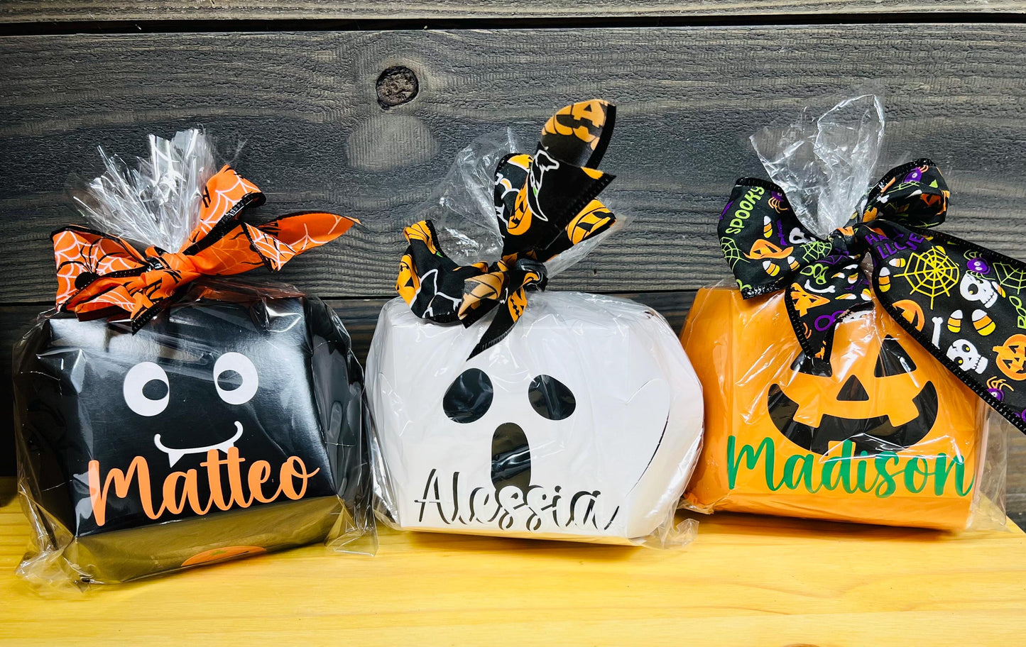 Personalized Monster Boxes- Halloween Handout Trick or Treat Kids Halloween  Halloween Basket- Halloween Toys Halloween Favor boo bag filler