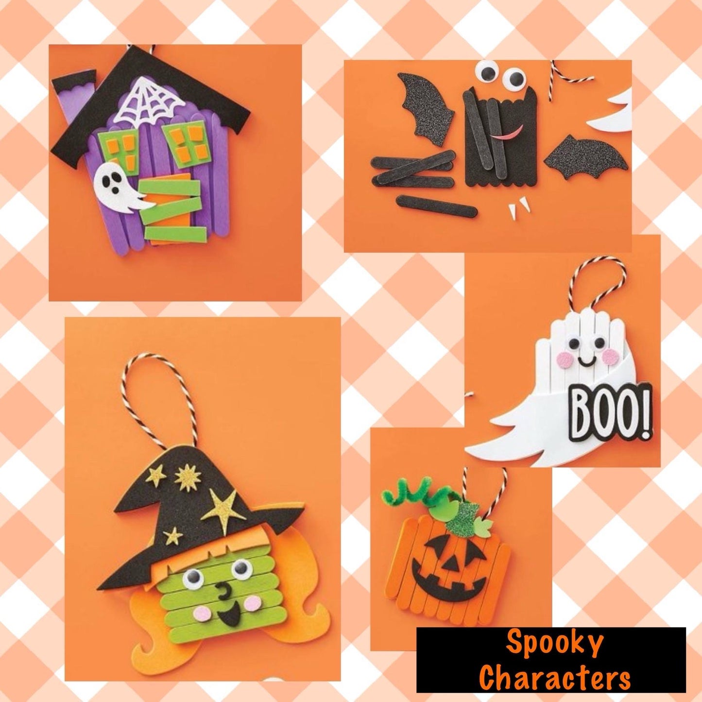 kids Halloween party favor craft sticks - Halloween handout - classroom Halloween gift - trick or treat - boo bag filler- Halloween activity