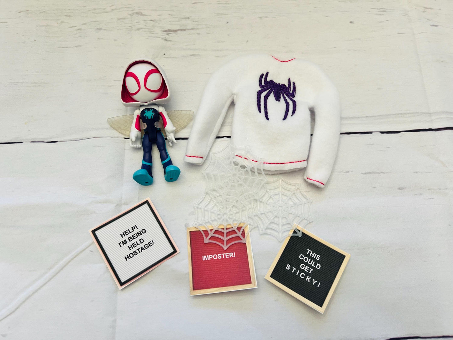 Elf Doll Christmas Elf Daily Mischievous Elf Kit - Imposter Spiderman Elf clothes elf props elf spiderman elf accessory nightly elf kit