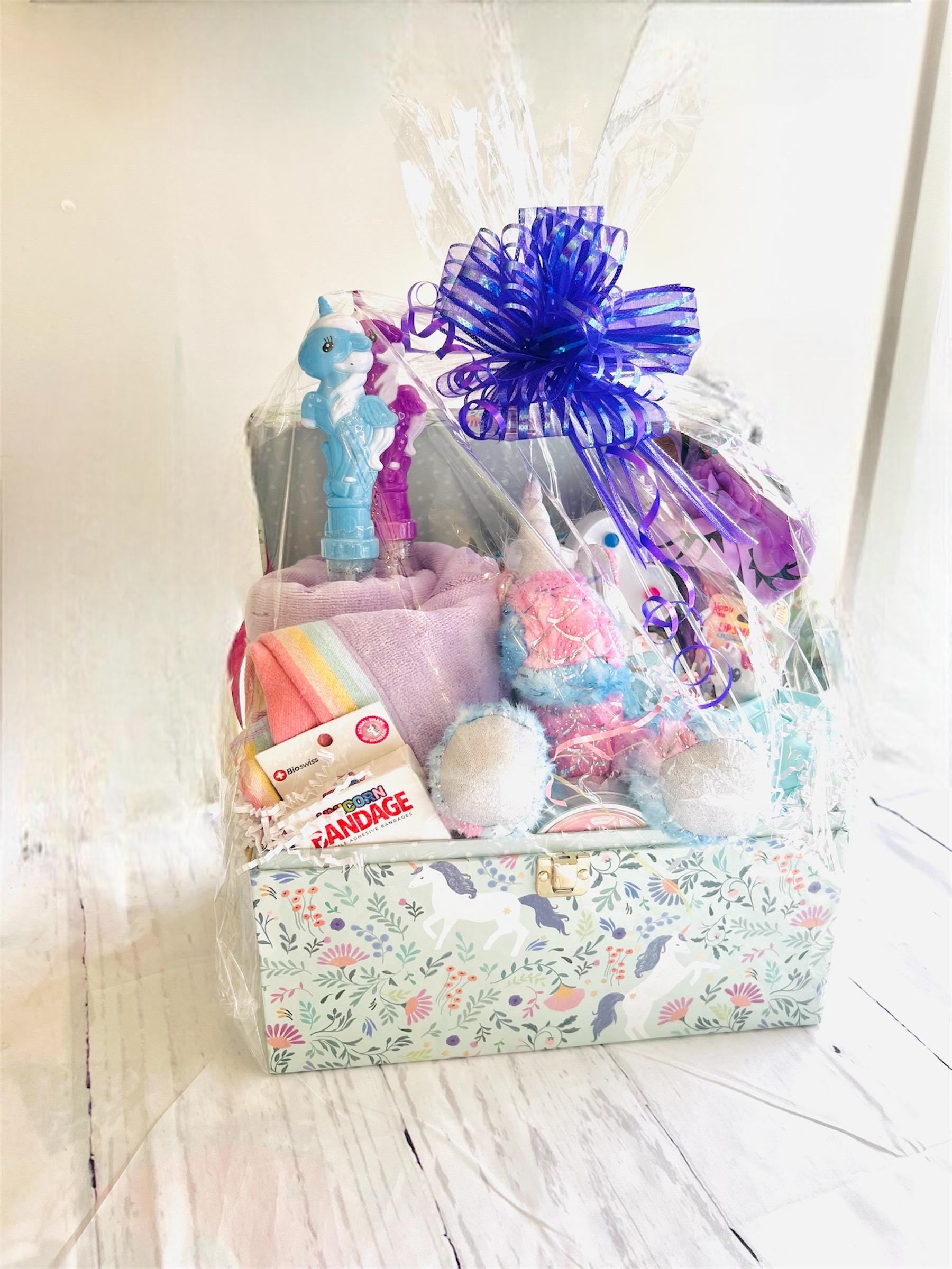 Unicorn themed birthday gift bundle Unicorn girls gift basket Girl's unique gift Unicorn gift for girls Unicorn dolls Girls easter basket