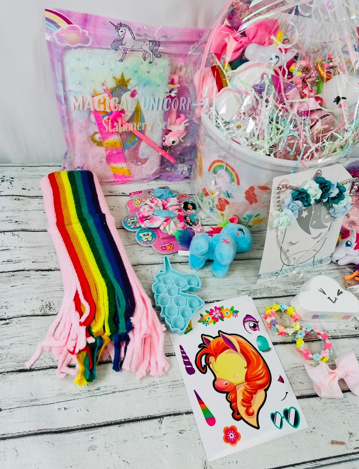 15 piece prefilled unicorn themed Easter basket girls unicorn gift unicorn birthday gift girls unicorn themed gift Easter bunny basket