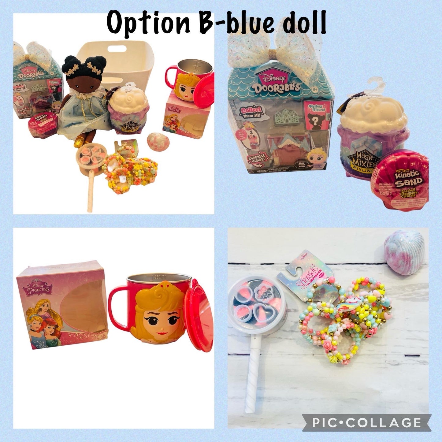 9 piece prefilled gift basket girl themed keepsake doll girls gift basket Easter basket birthday gift basket