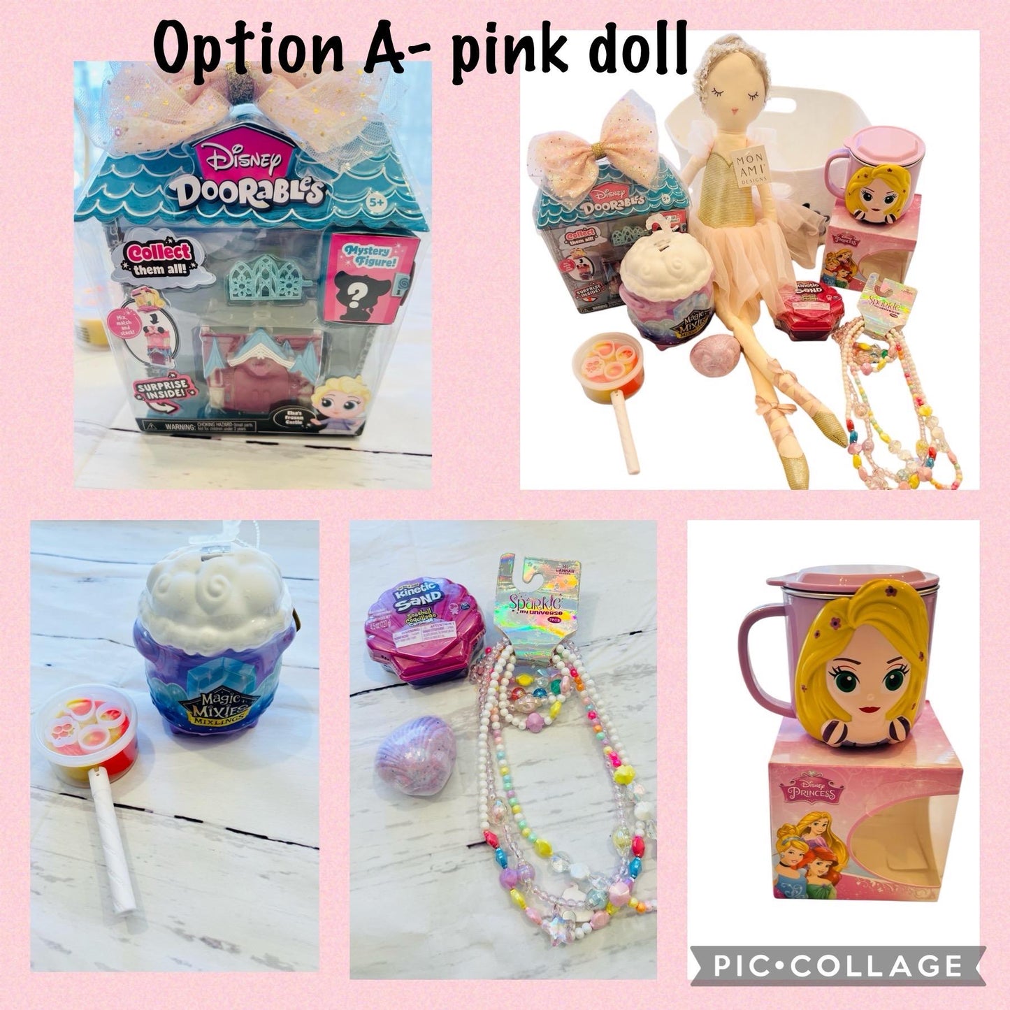 9 piece prefilled gift basket girl themed keepsake doll girls gift basket Easter basket birthday gift basket