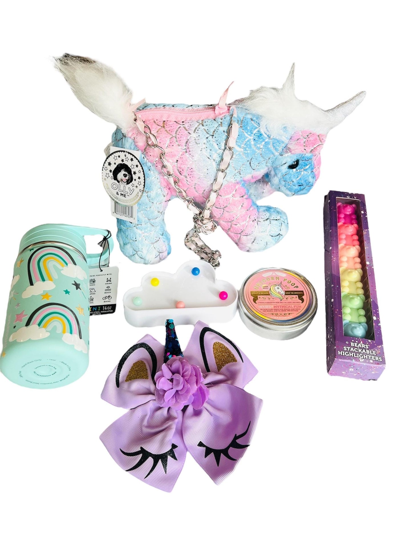 Unicorn themed birthday gift bundle Unicorn girls gift basket Girl's unique gift Unicorn gift for girls Unicorn dolls Girls easter basket