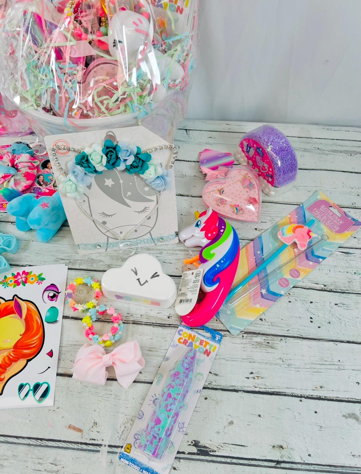 15 piece prefilled unicorn themed Easter basket girls unicorn gift unicorn birthday gift girls unicorn themed gift Easter bunny basket