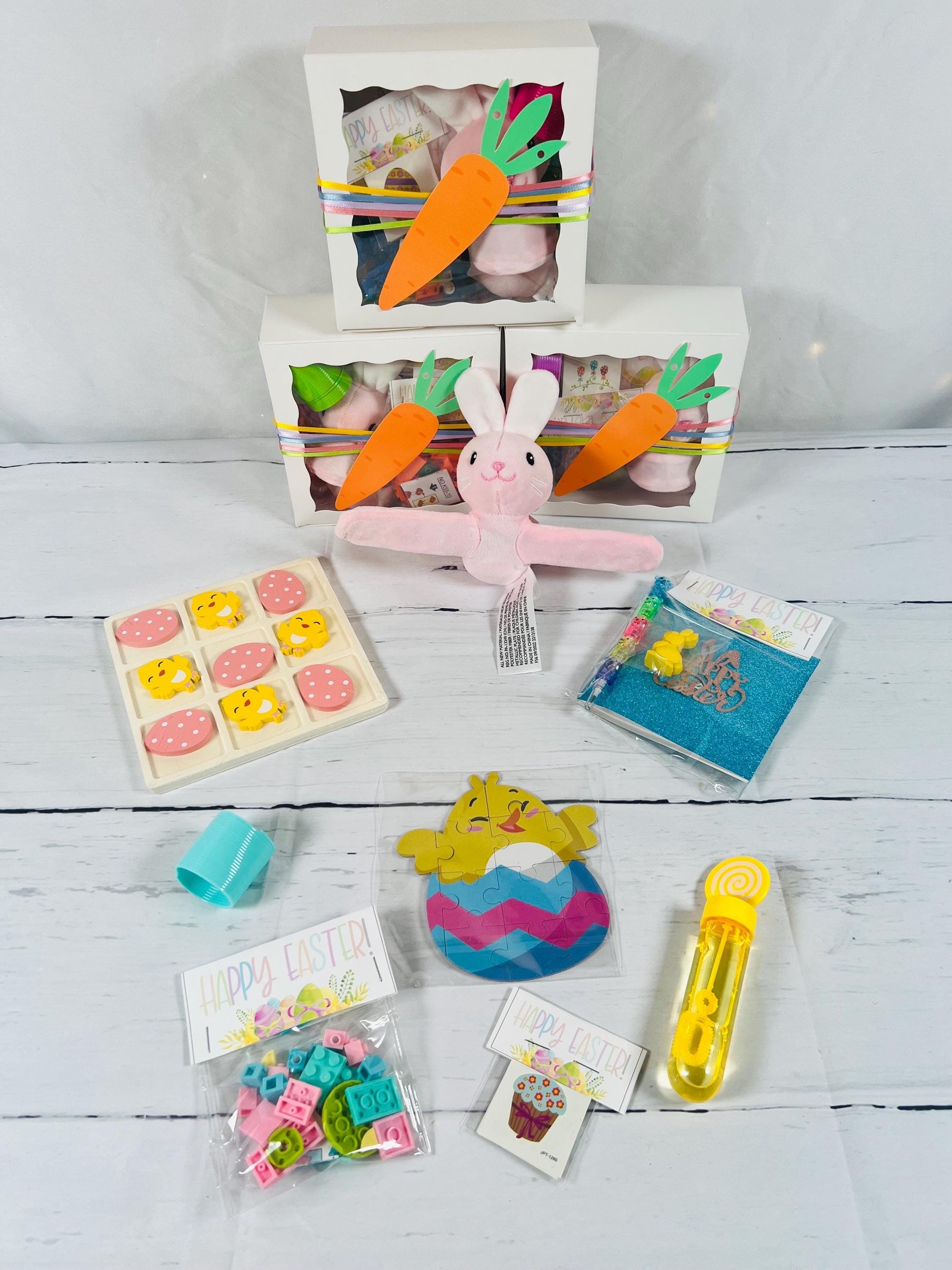 pre filled Easter themed party favor gift for kids Easter basket filler Easter bunny gift for kids 8 adorable Easter themed items per favor