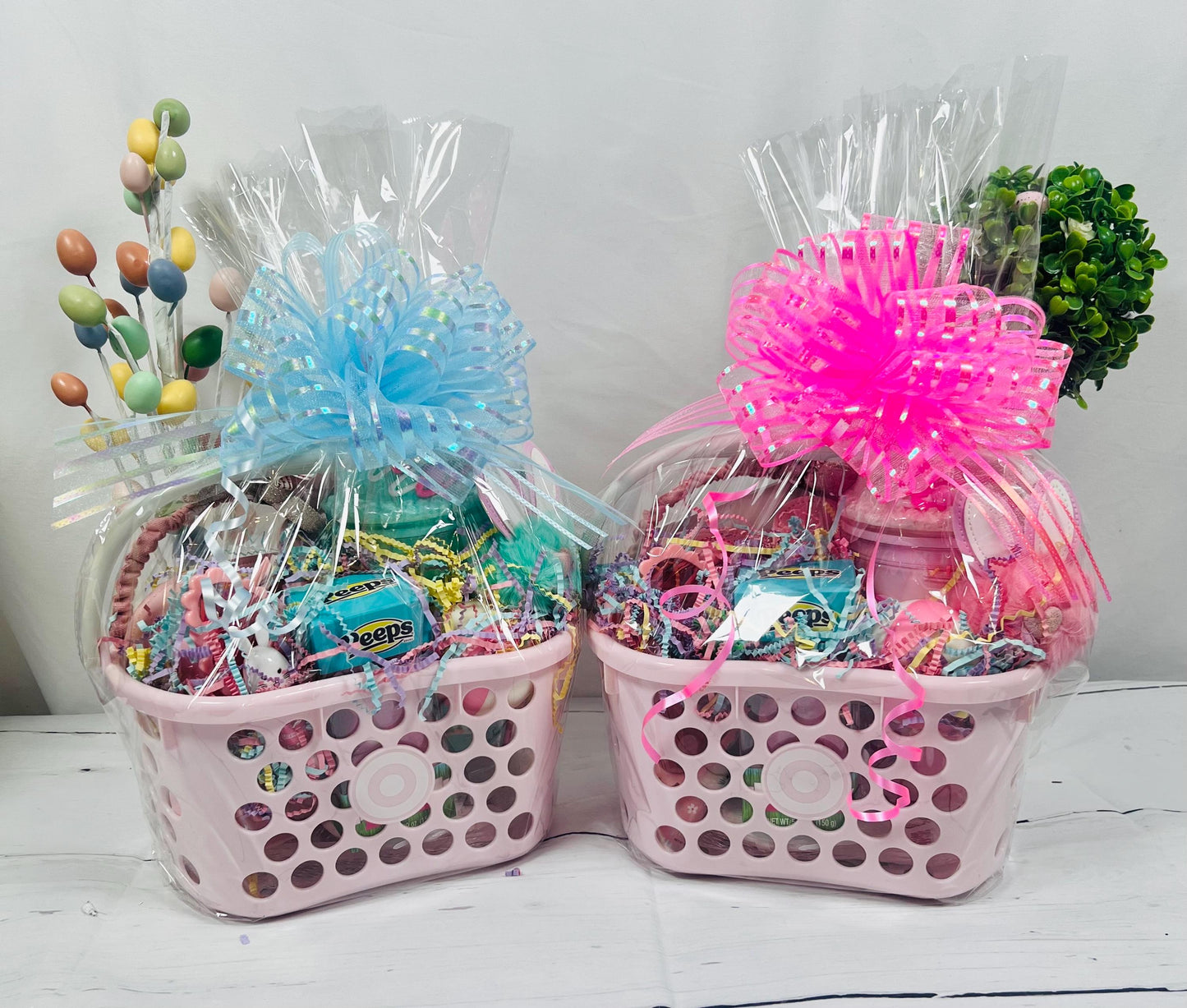 10 piece prefilled gift basket for girls | prefilled Easter basket | girls stuffed Easter gift | themed Easter basket for girls